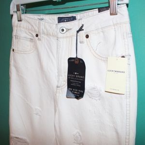 Lucky Brand High Rise Straight Leg White Jean